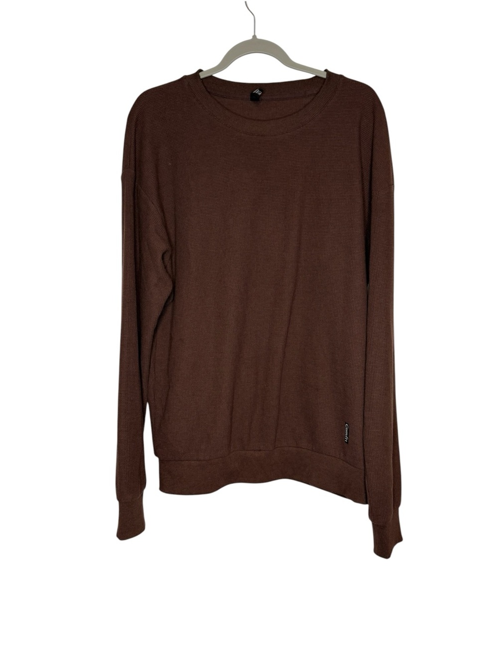 Comfrt Waffle Lounge Crewneck Brown Size Large
